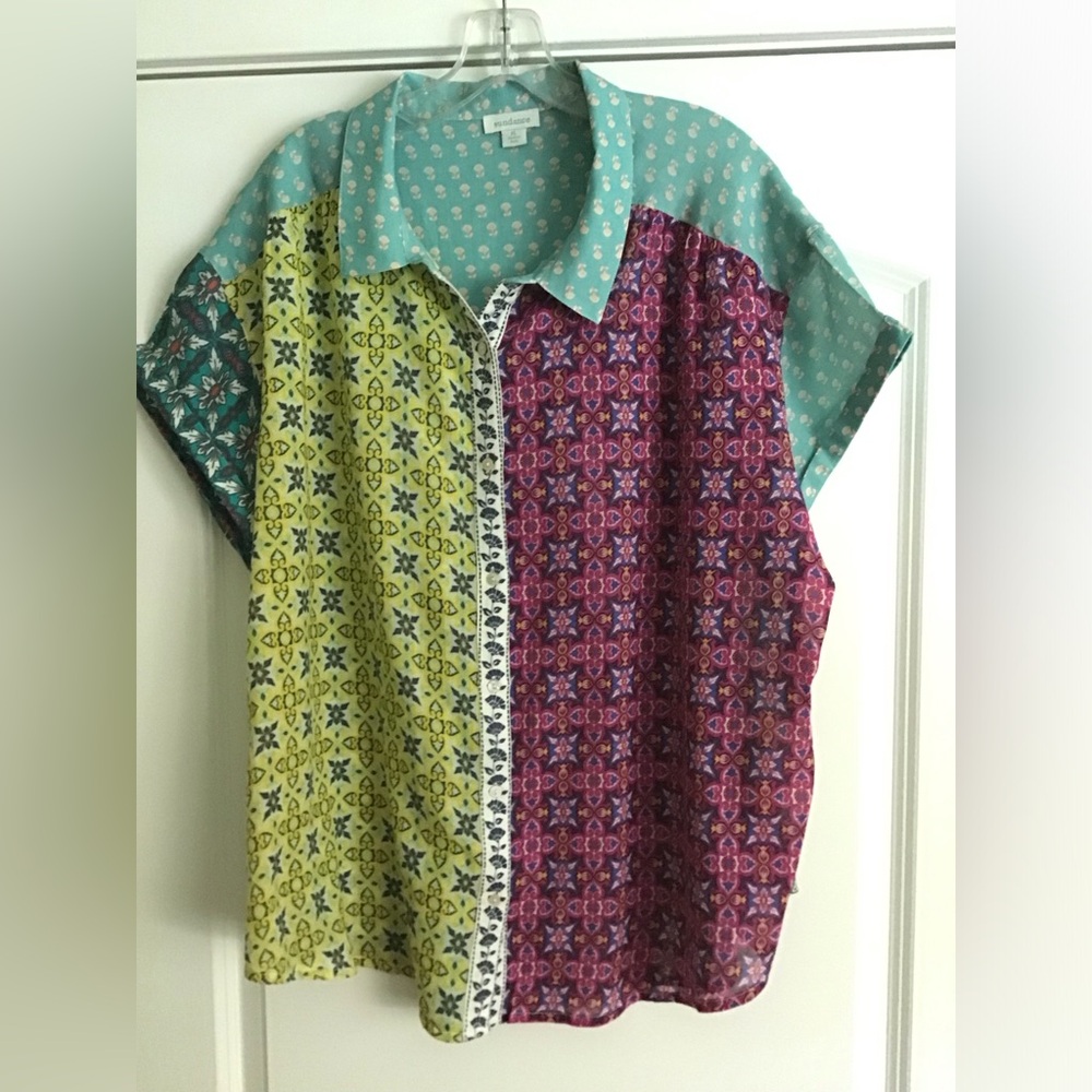 Sundance Teal and Pink Floral Shirt